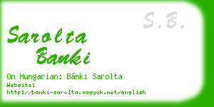 sarolta banki business card